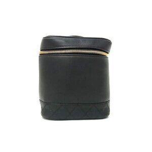 Chanel Vanity Bag Bicolore Black Leather Quilted